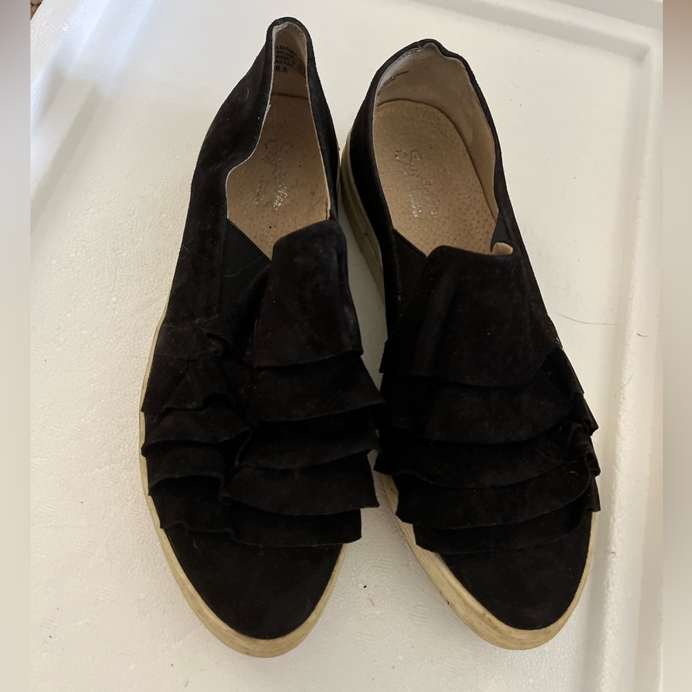 Black Suede Women's Slip-On Shoes